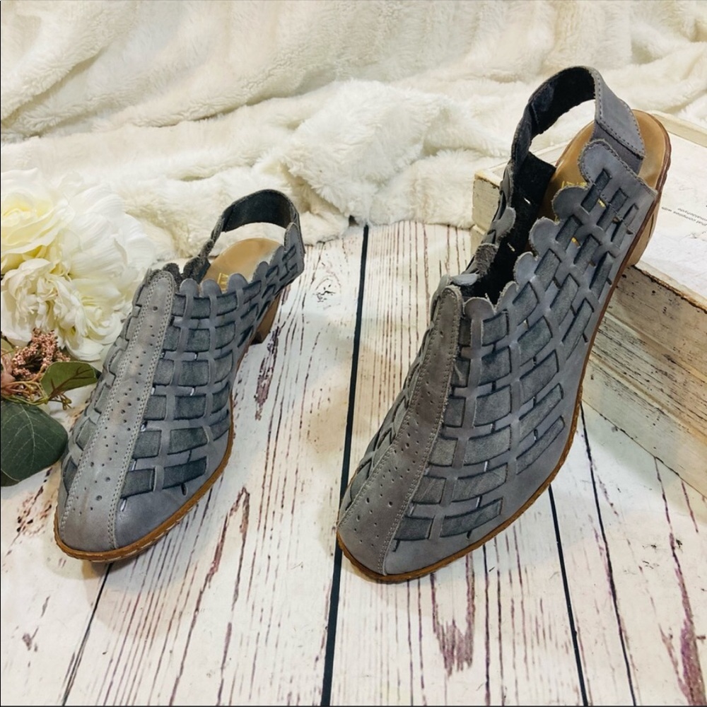 NWOT Rieker Anti-stress Sina 78 Grey Slip On Shoes Genuine Leather! Size 40/US 9